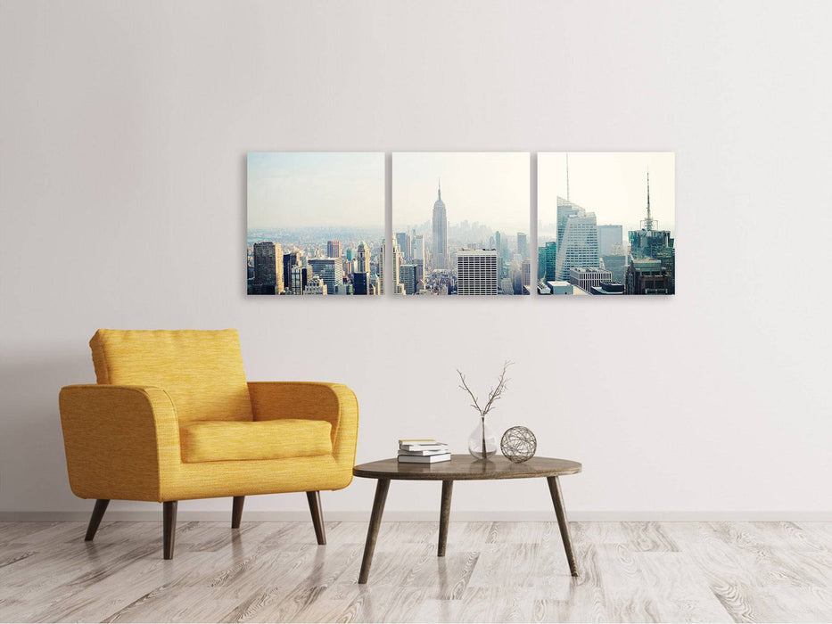 Panorama 3-piece canvas picture NYC