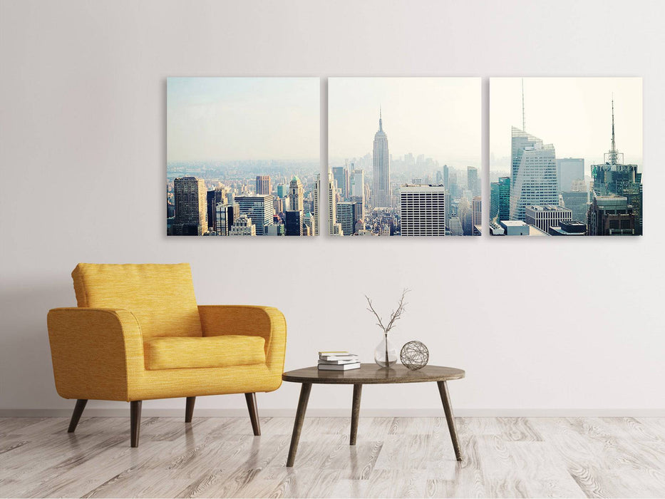 Panorama 3-piece canvas picture NYC