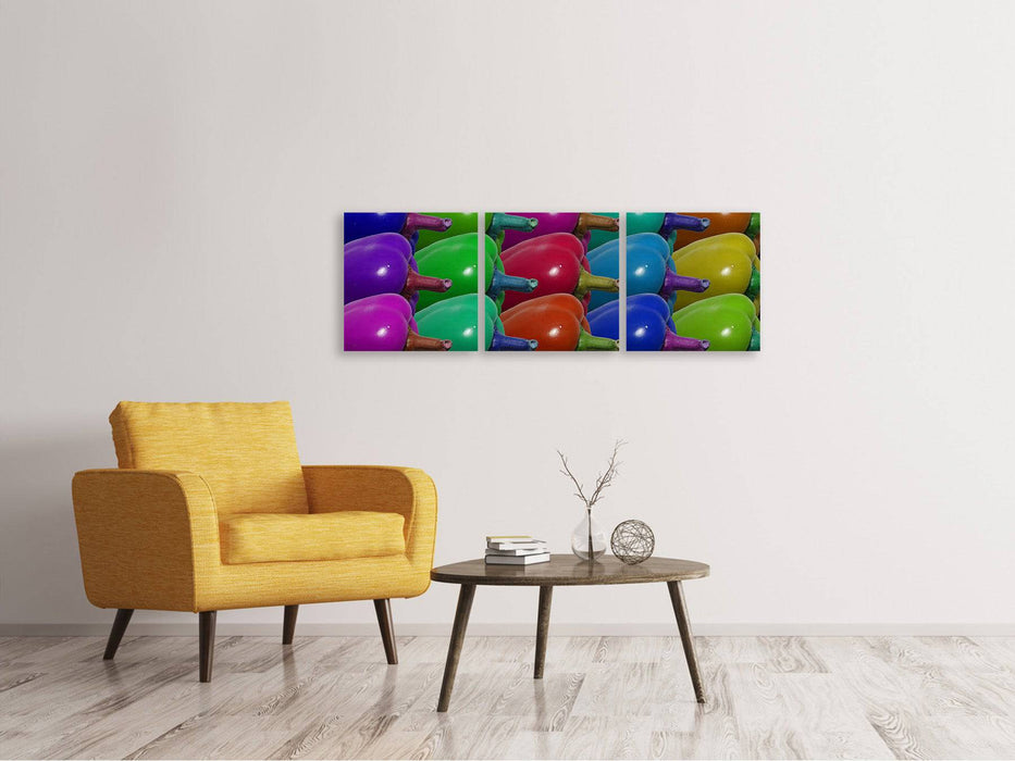 Panoramic 3-piece canvas picture Pop Art Paprika