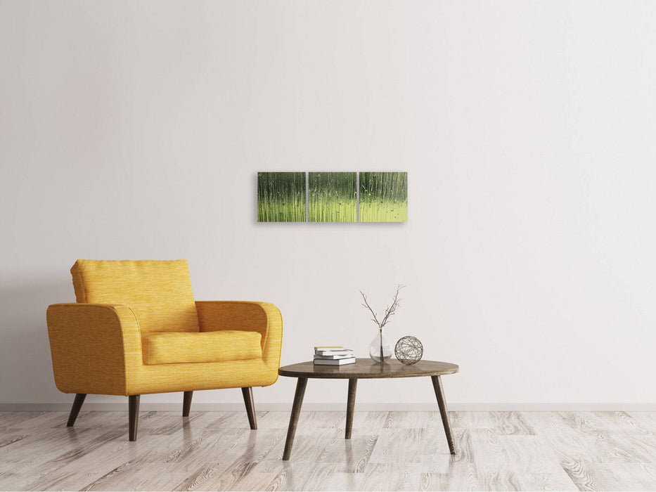 Tableau panoramique sur toile en 3 parties verre satiné