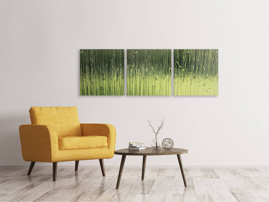 Tableau panoramique sur toile en 3 parties verre satiné