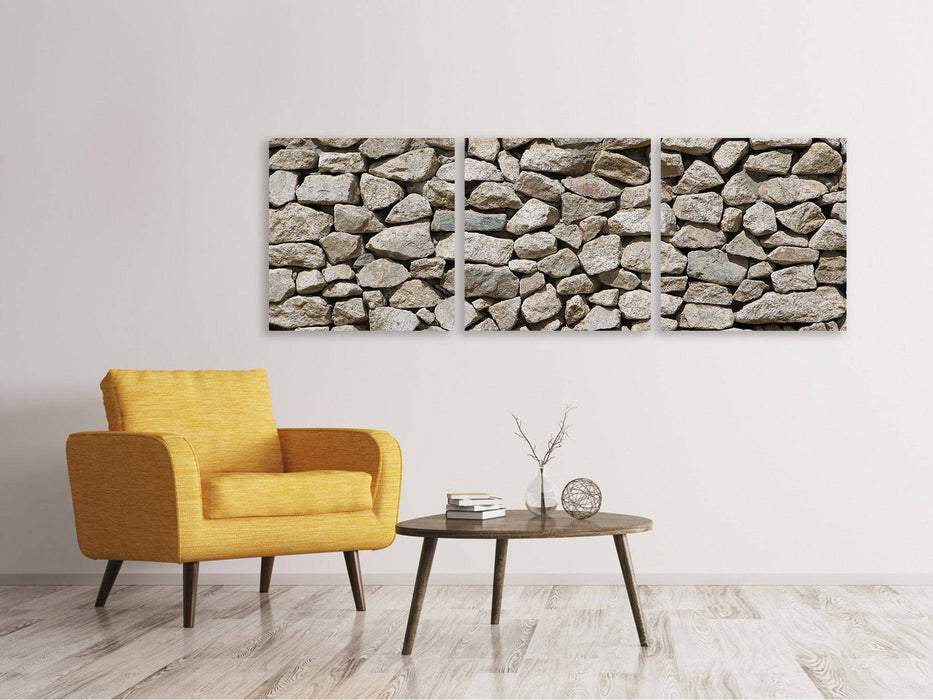 Panoramic 3-piece canvas picture stone crafts