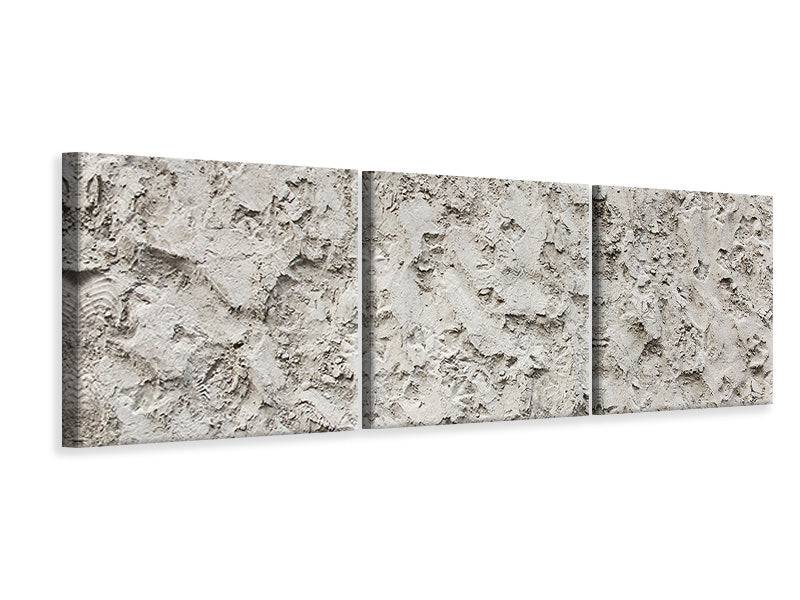 Panorama 3-piece canvas picture stone surface