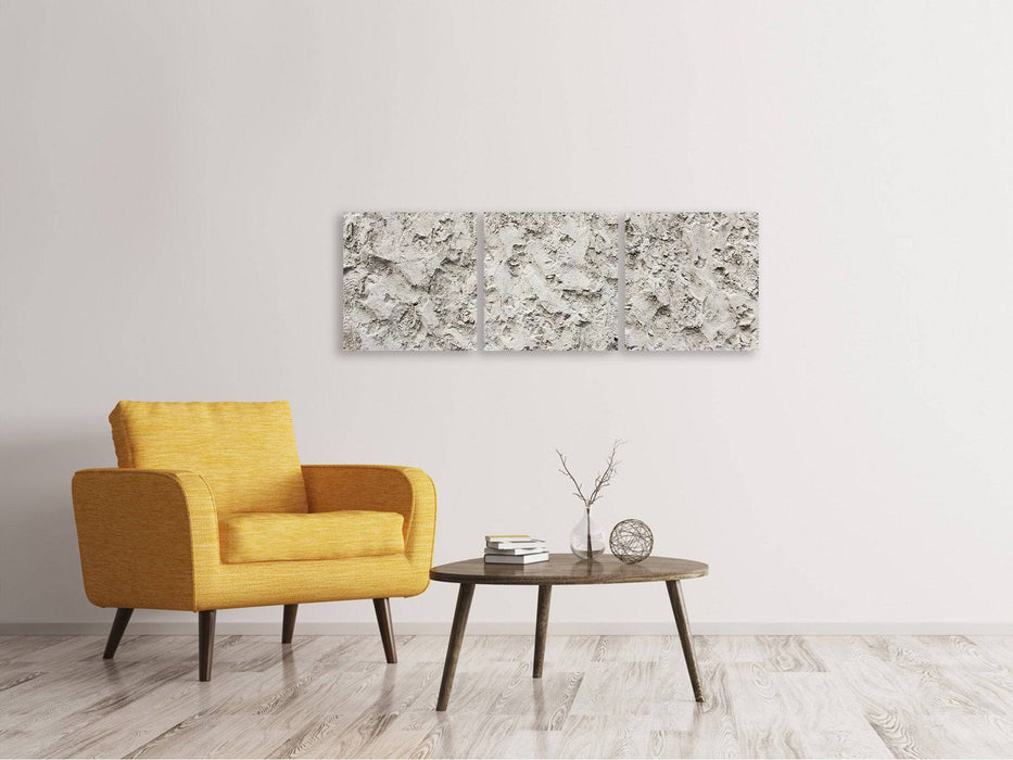 Panorama 3-piece canvas picture stone surface