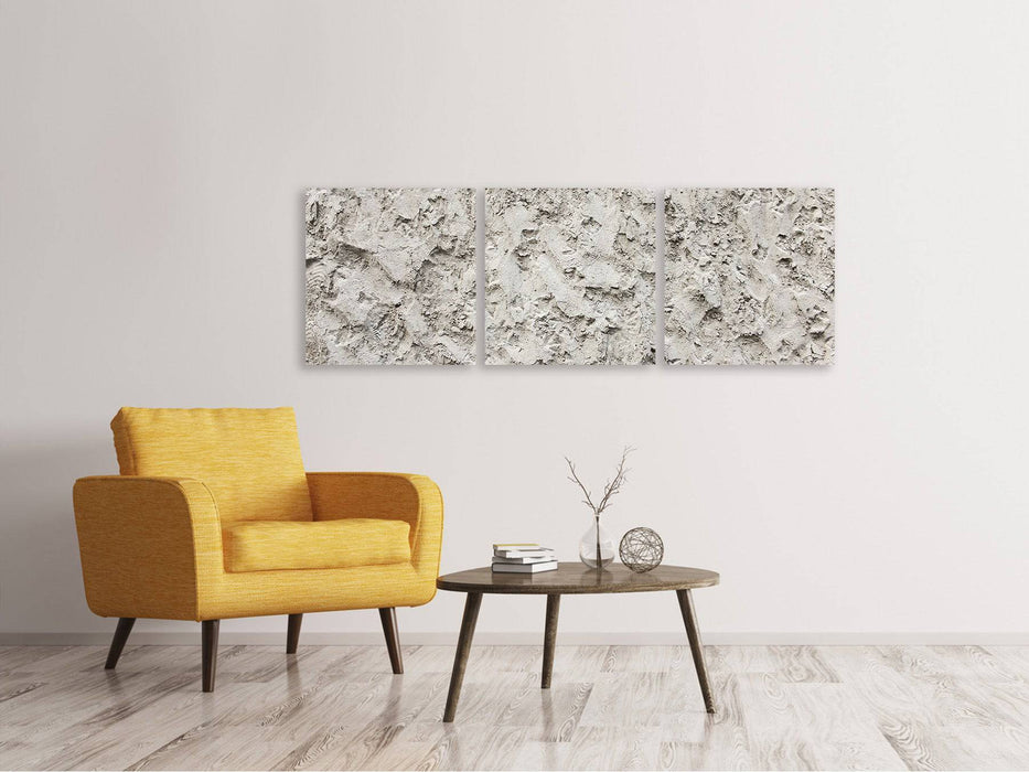 Panorama 3-piece canvas picture stone surface