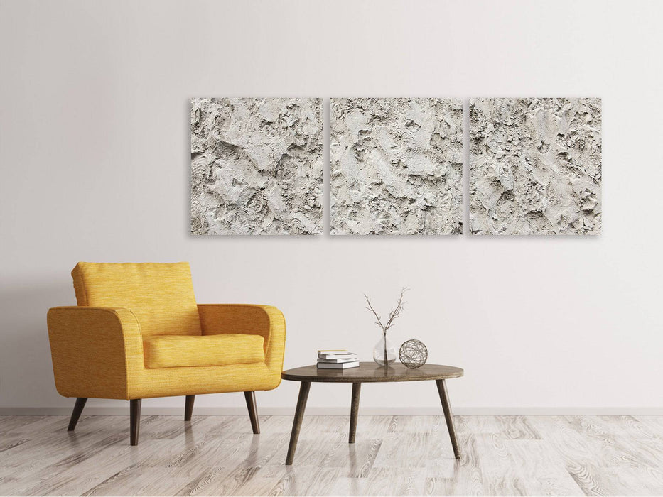 Panorama 3-piece canvas picture stone surface