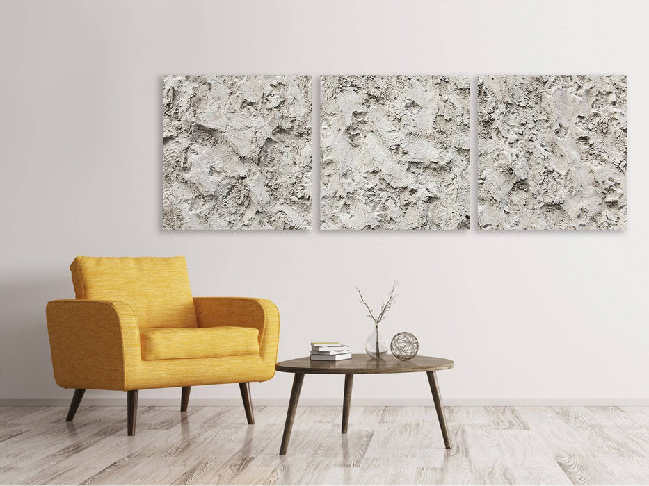 Panorama 3-piece canvas picture stone surface