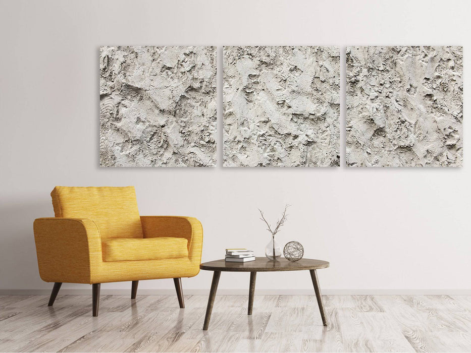 Panorama 3-piece canvas picture stone surface