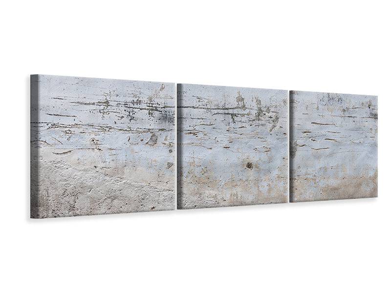 Panorama 3-piece canvas picture stone wall pattern