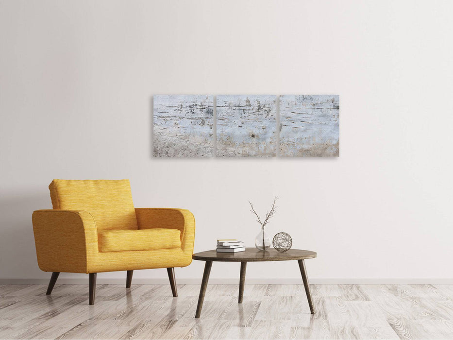 Panorama 3-piece canvas picture stone wall pattern