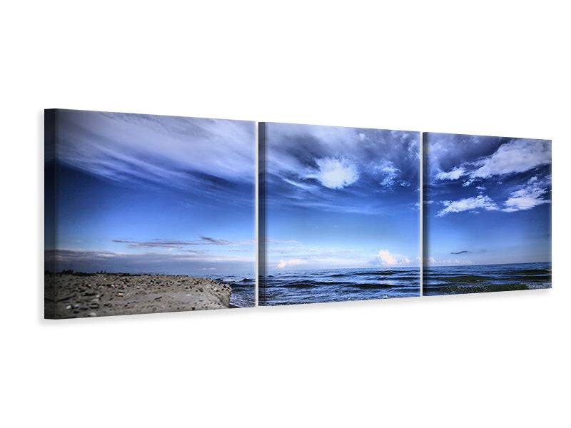 Panorama Leinwandbild 3-teilig Strandwellen