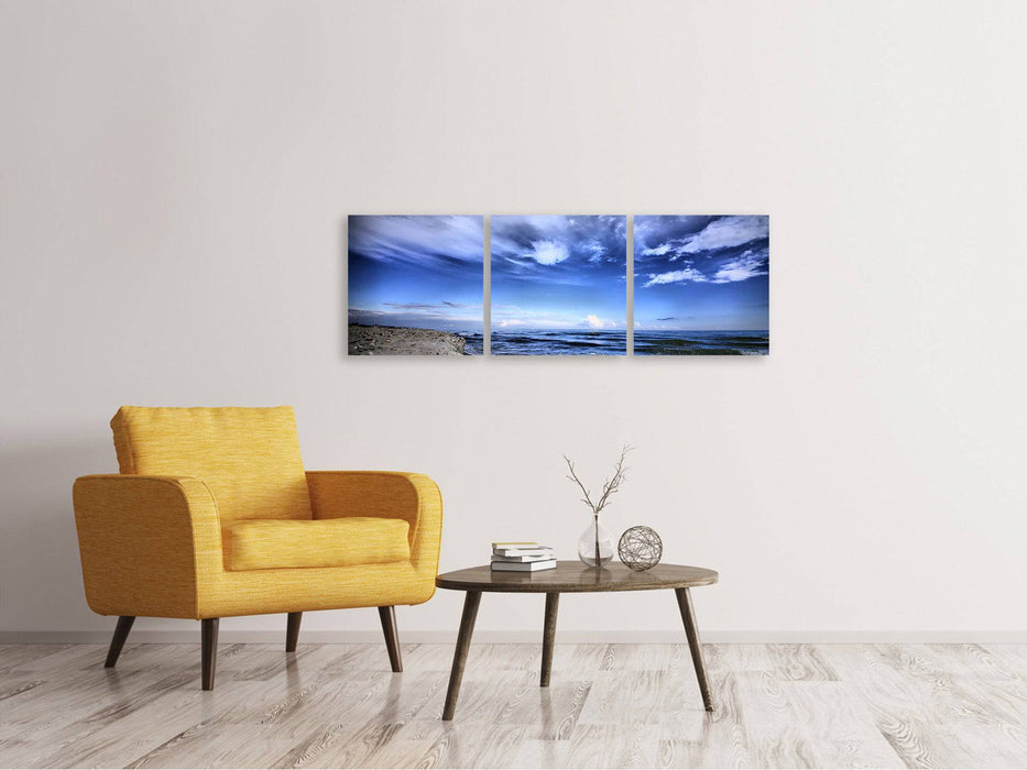 Panorama Leinwandbild 3-teilig Strandwellen