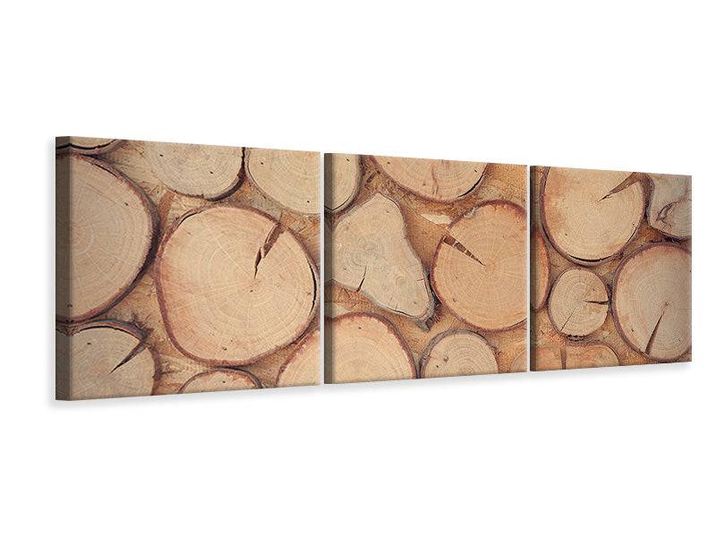 Panorama 3-piece canvas picture wall trees