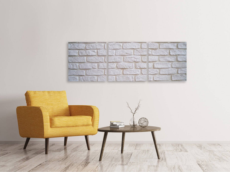 Panoramic 3-piece canvas picture wall stones