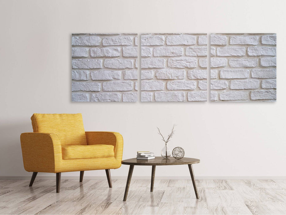 Panoramic 3-piece canvas picture wall stones