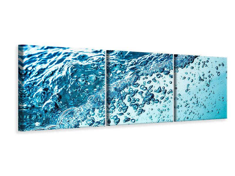 Panoramic 3-piece canvas picture Water in motion