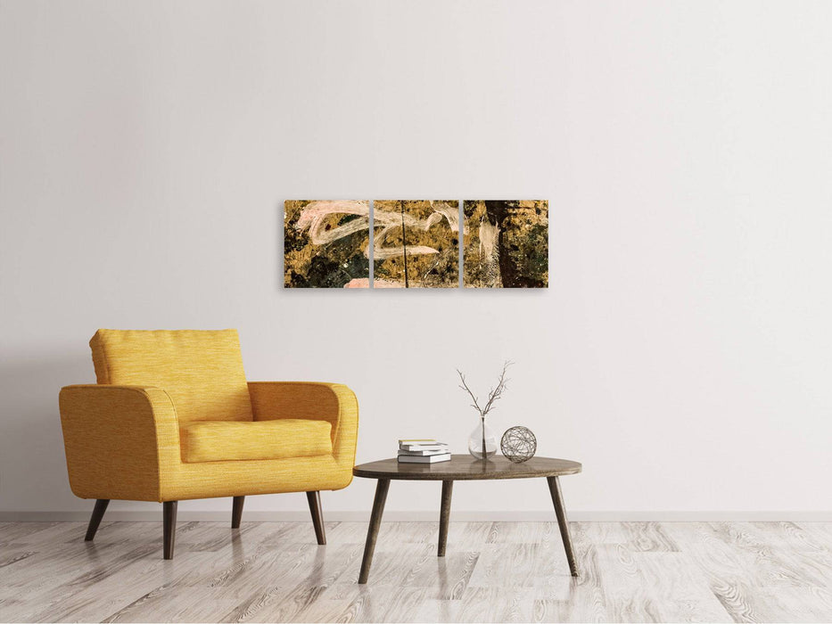 Panoramic 3-piece canvas picture Writing On The Wall