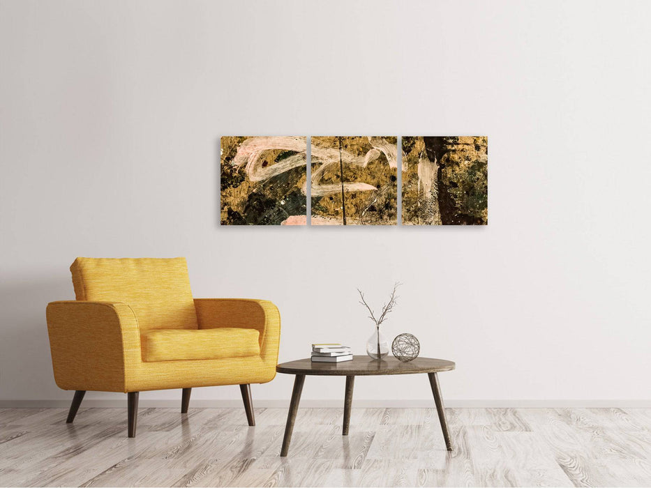 Panoramic 3-piece canvas picture Writing On The Wall