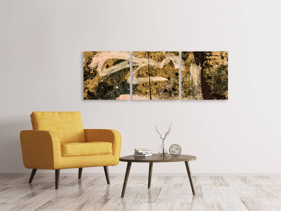 Panoramic 3-piece canvas picture Writing On The Wall