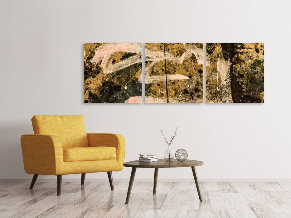 Panoramic 3-piece canvas picture Writing On The Wall