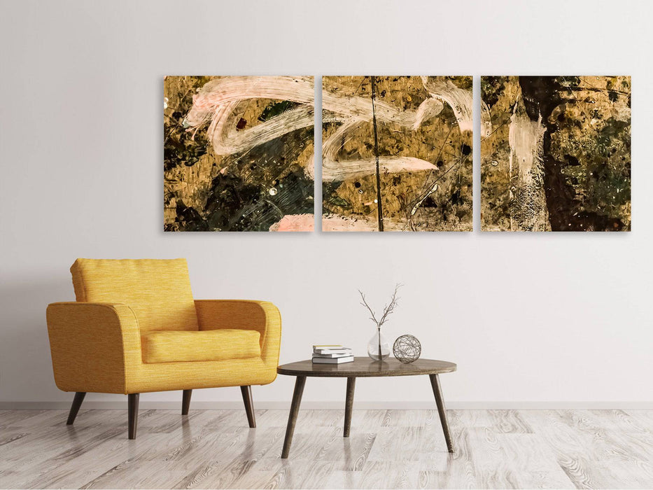 Panoramic 3-piece canvas picture Writing On The Wall