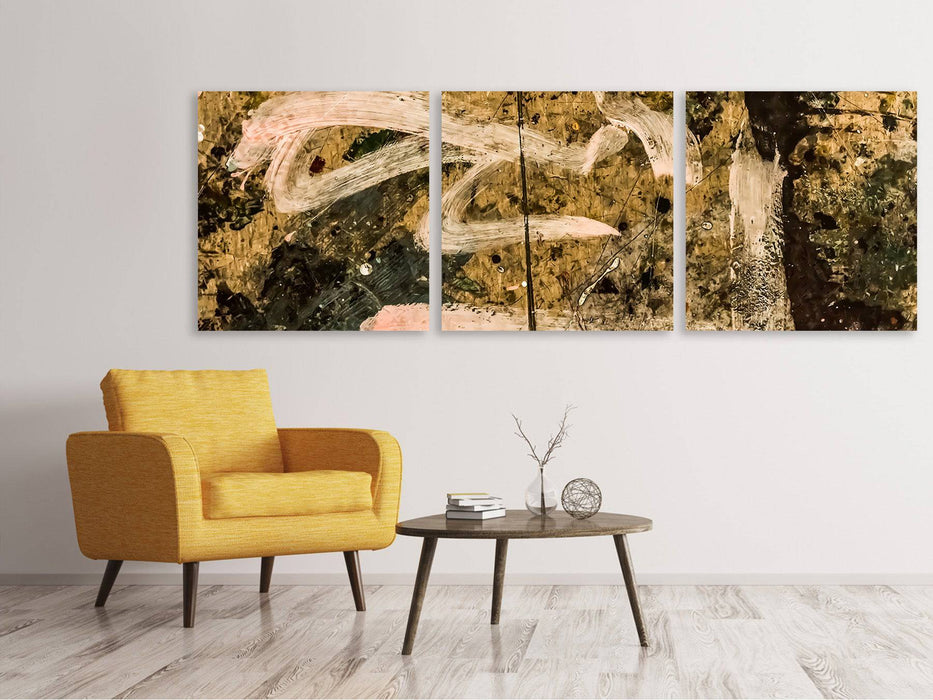 Panoramic 3-piece canvas picture Writing On The Wall