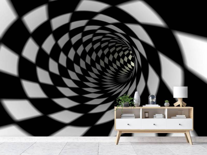 Fototapete Abstrakter Tunnel Black u0026 White - Tag2 by Suzenna