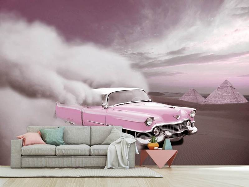 Wall Mural Vintage car in the desert sand