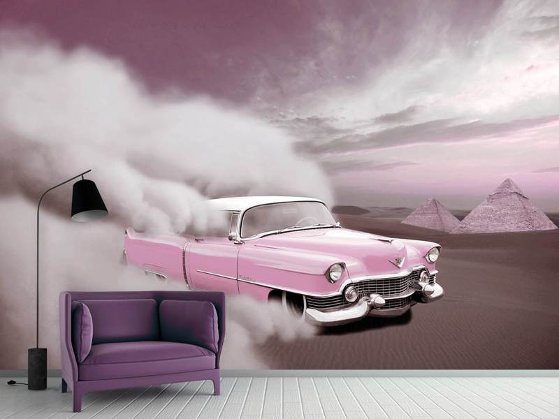 Wall Mural Vintage car in the desert sand