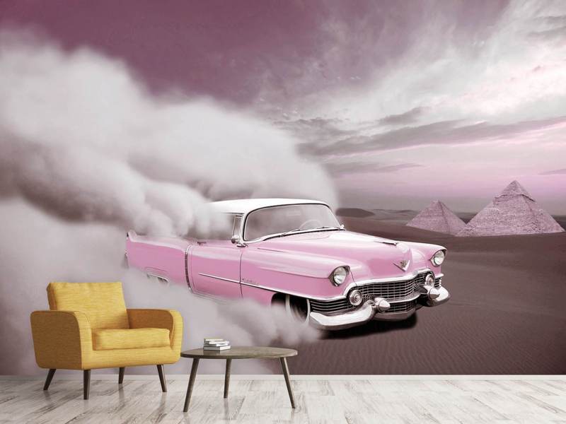 Wall Mural Vintage car in the desert sand