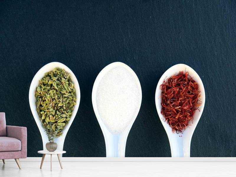 Wall Mural Italian spices in spoon