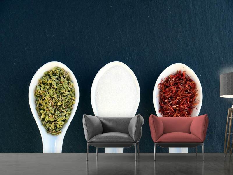 Wall Mural Italian spices in spoon