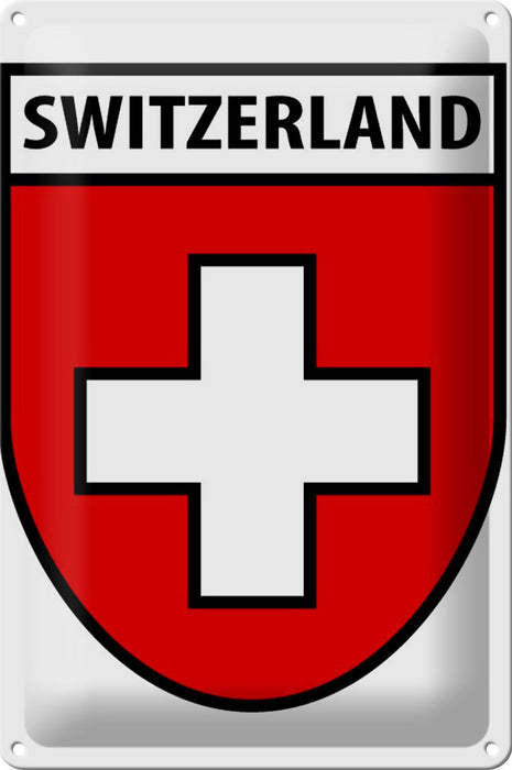 Blechschild Flagge 20x30cm Switzerland Schweiz Wappen Deko Schild