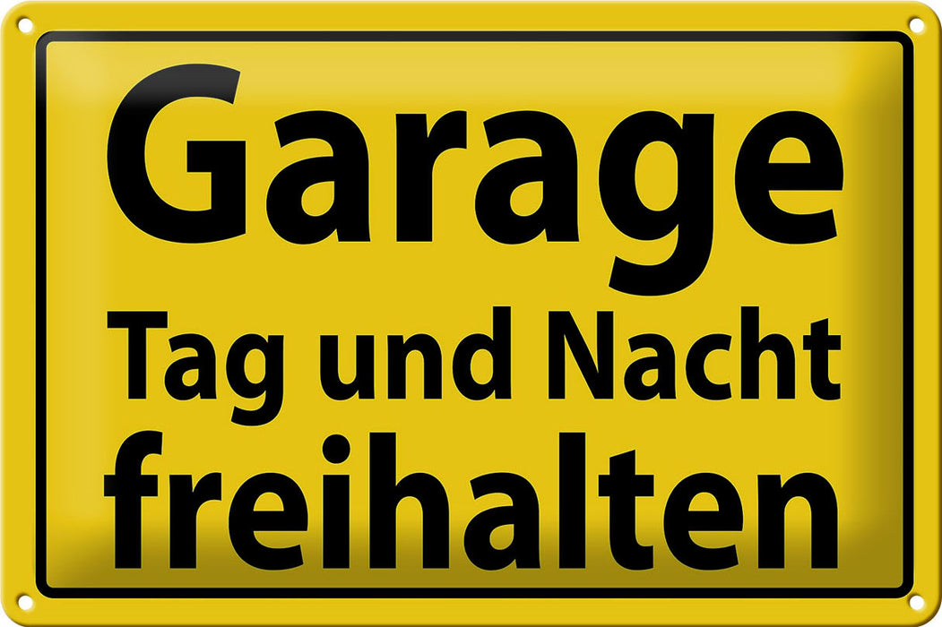 Blechschild Verbotsschild 30x20cm Garage Tag Nacht freihalten Schild