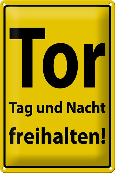 Blechschild Hinweis 20x30cm Tor Tag und Nacht freihalten Metall Schild