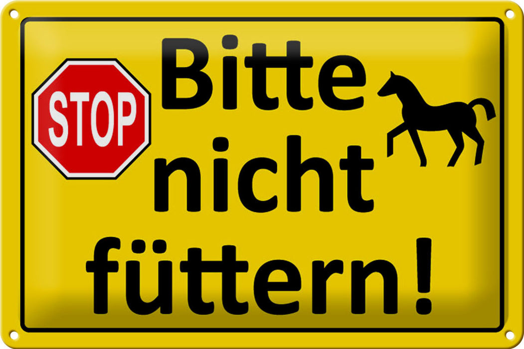 Blechschild Verbotsschild 30x20cm Stop Bitte nicht füttern Deko Schild