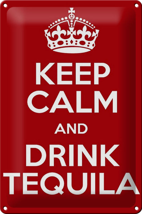 Blechschild 20x30cm Keep calm and Drink Tequila Deko Schild