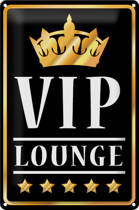 Blechschild VIP Lounge 20x30cm 5 Sterne Bar Krone Geschenk Deko Schild