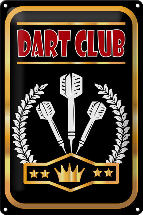 Blechschild Dart Club 20x30cm König Dartspiel Spaß Geschenk Deko Schild