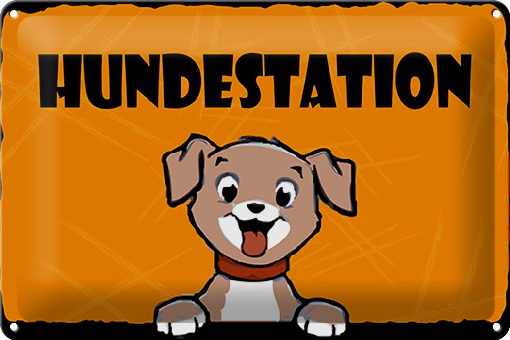 Blechschild Hund 30x20cm Hundestation Metall Wanddeko Deko Schild