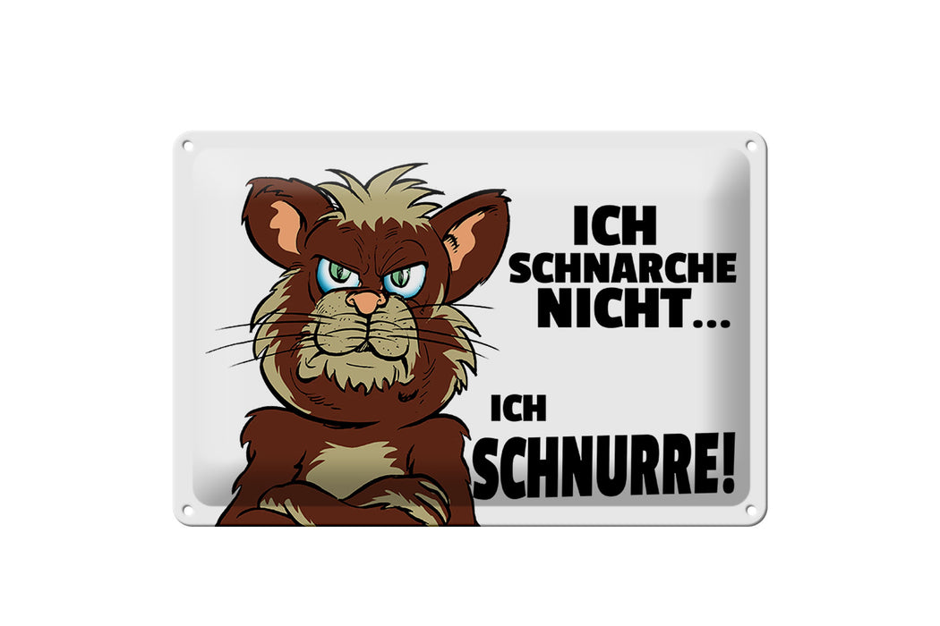 Blechschild Spruch 30x20cm ich schnarche nicht ich schnurre Deko Schild