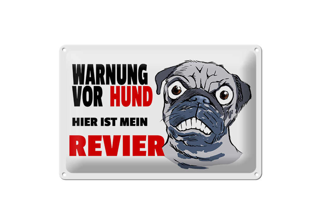 Blechschild Warnschid 30x20cm Warnung Hund mein Revier Deko Schild