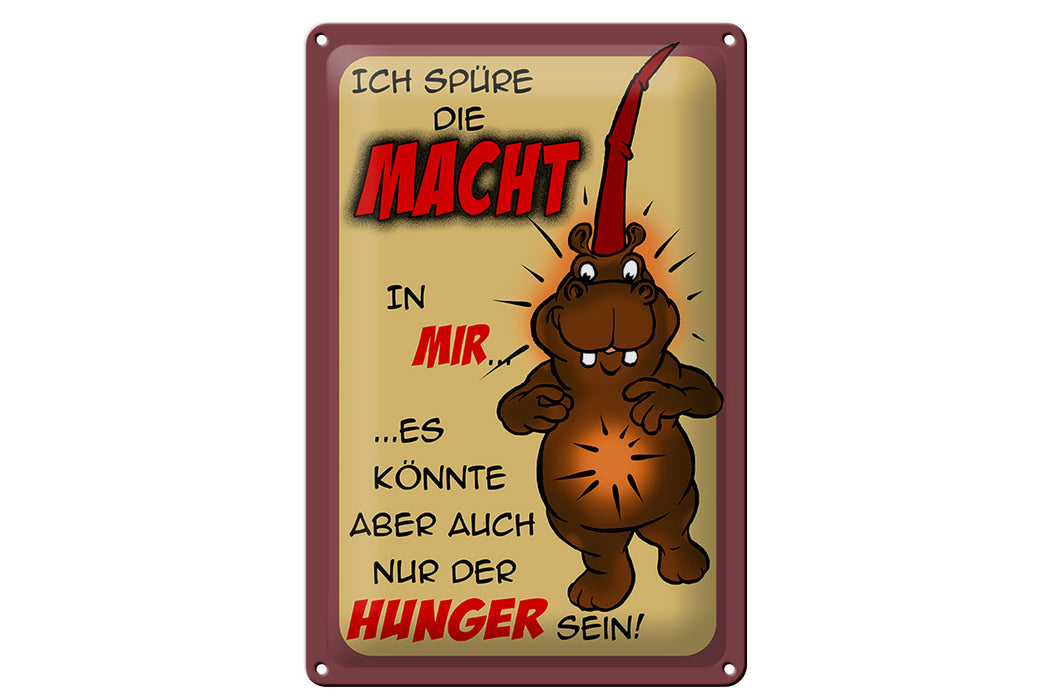 Blechschild Spruch 20x30cm Ich spüre die Macht in mir Deko Schild