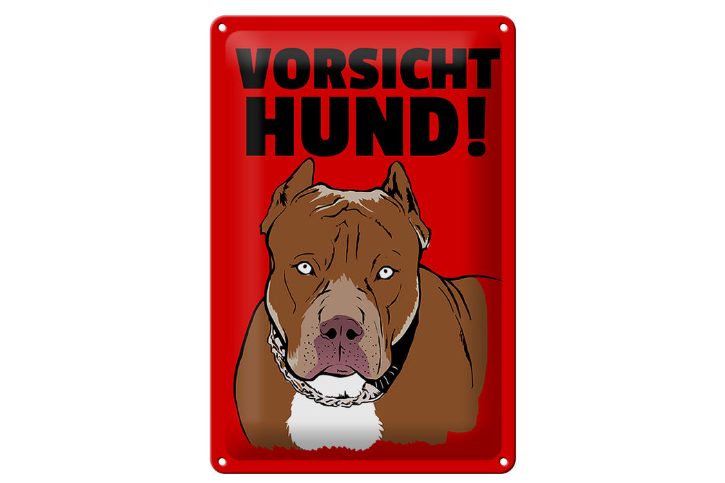 Blechschild Hinweis 20x30cm Vorsicht Hund Metall Deko Schild