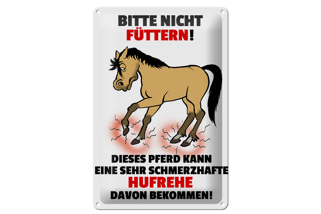 Blechschild Pferd 20x30cm Bitte nicht füttern Hufrehe Deko Schild