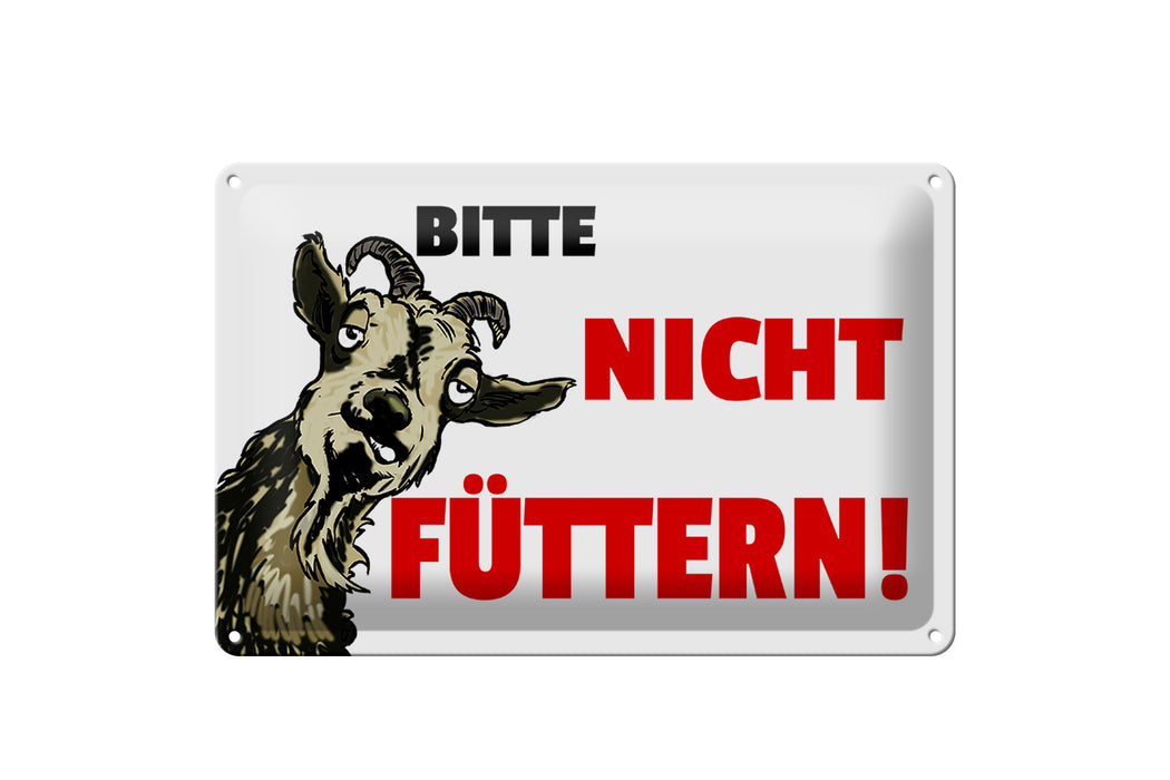 Blechschild Hinweis 30x20cm Tiere bitte nicht füttern Ziege Deko Schild