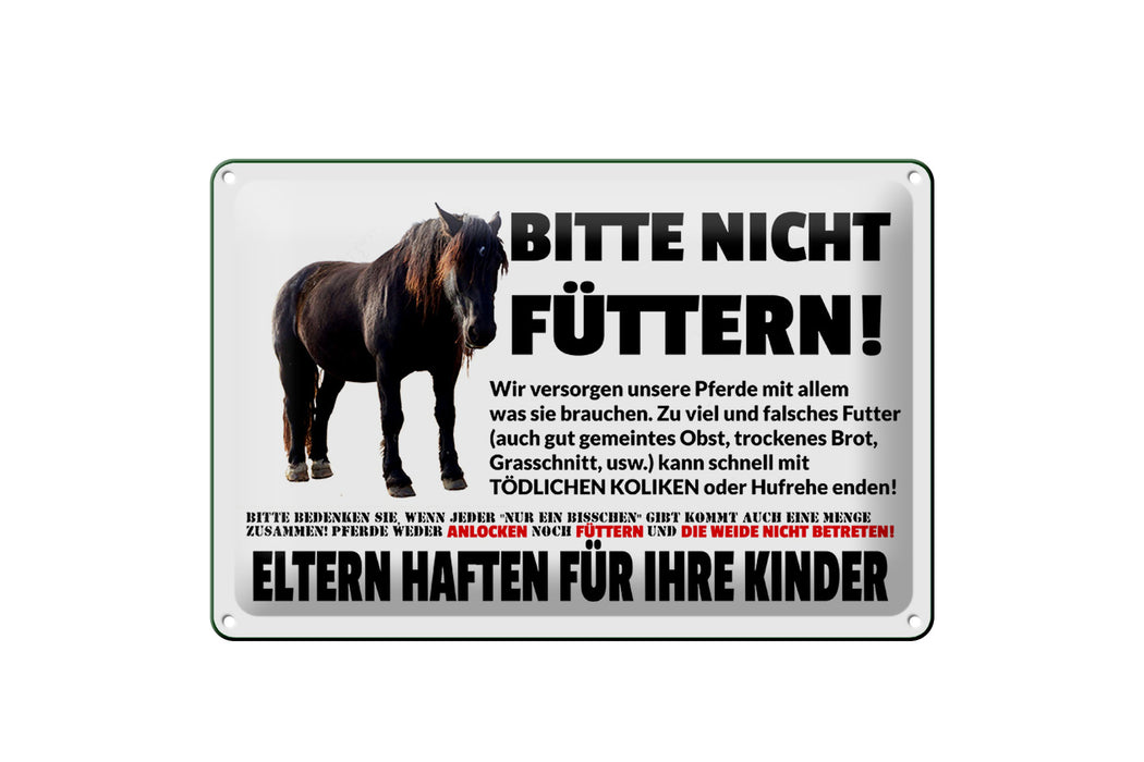 Blechschild Verbotsschild 30x20cm bitte nicht füttern Deko Schild