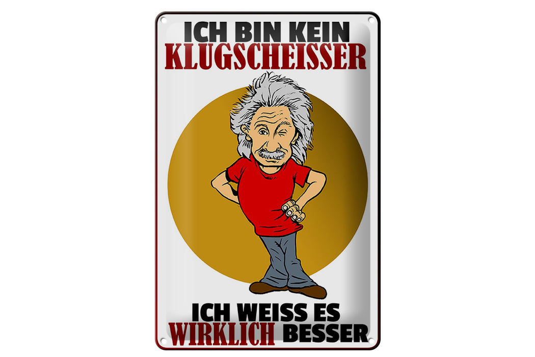 Blechschild Spruch 20x30cm ich bin kein Klugscheisser Deko Schild