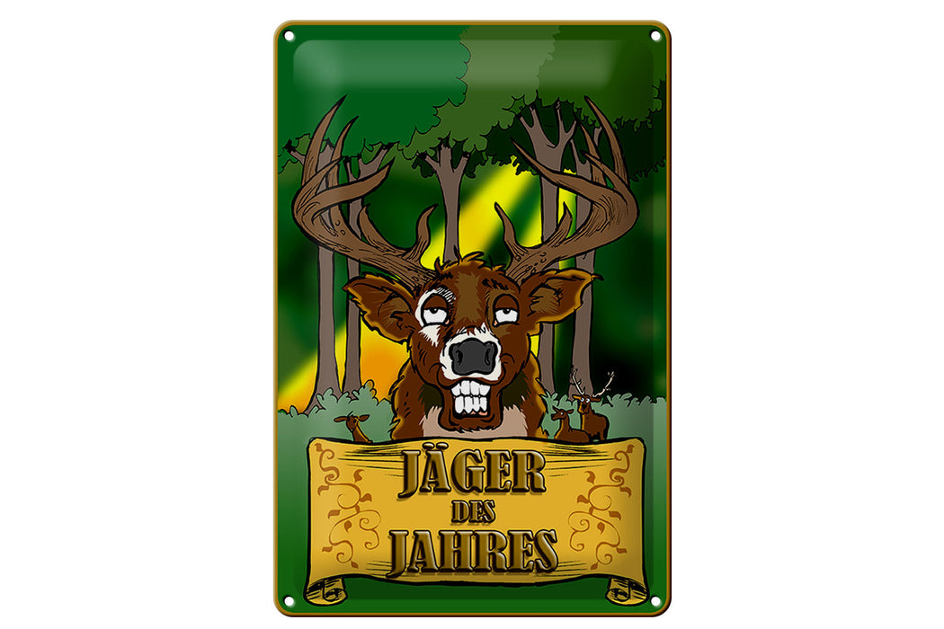 Blechschild Jagd 20x30cm Jäger des Jahres Reh Metall Deko Schild