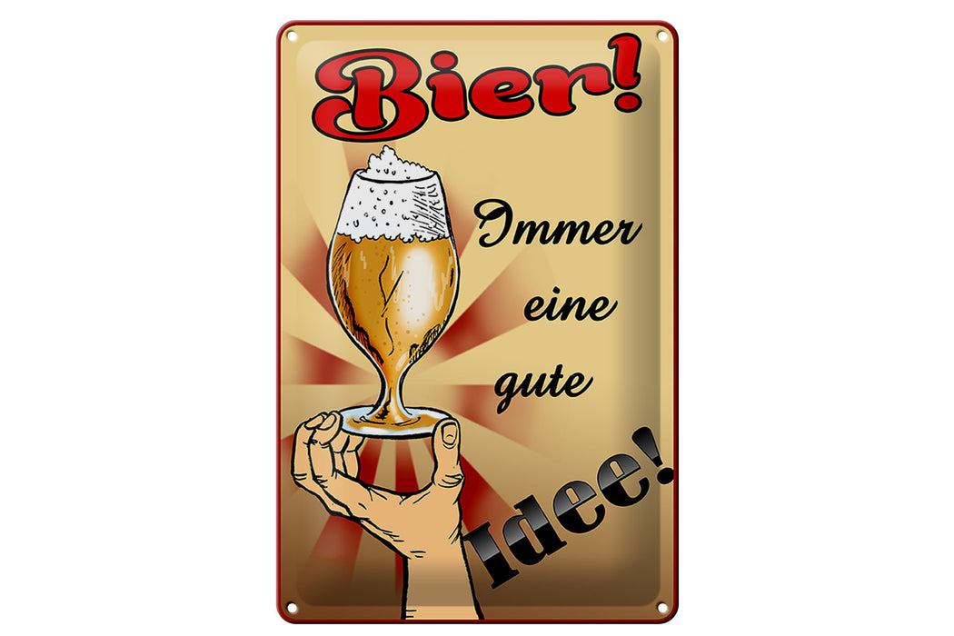 Blechschild 20x30cm Bier immer gute Idee Metal Deko Schild